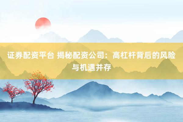 证券配资平台 揭秘配资公司：高杠杆背后的风险与机遇并存