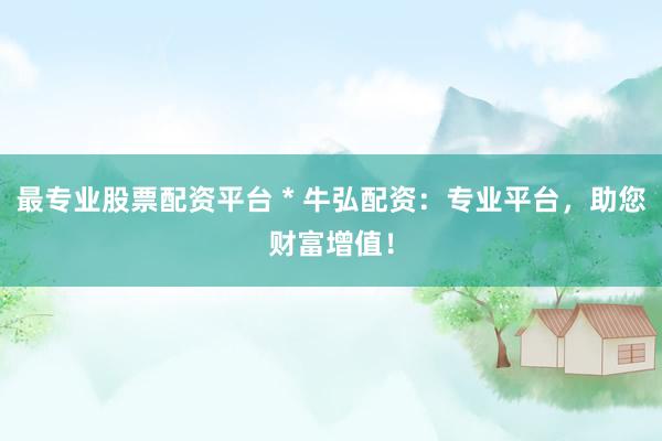 最专业股票配资平台 * 牛弘配资：专业平台，助您财富增值！