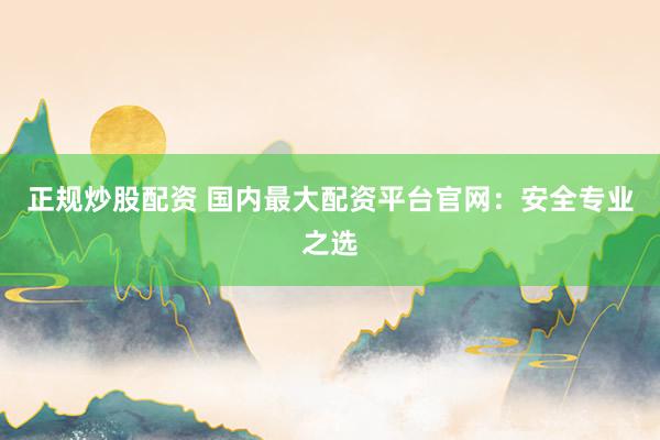 正规炒股配资 国内最大配资平台官网：安全专业之选