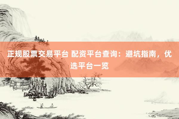 正规股票交易平台 配资平台查询：避坑指南，优选平台一览