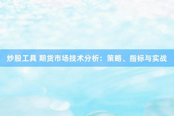 炒股工具 期货市场技术分析：策略、指标与实战