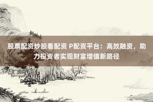 股票配资炒股看配资 P配资平台：高效融资，助力投资者实现财富增值新路径