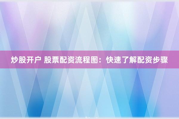 炒股开户 股票配资流程图：快速了解配资步骤