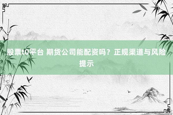 股票t0平台 期货公司能配资吗？正规渠道与风险提示