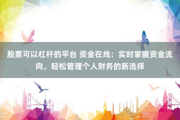 股票可以杠杆的平台 资金在线：实时掌握资金流向，轻松管理个人财务的新选择