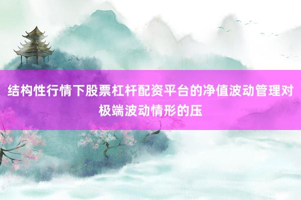 结构性行情下股票杠杆配资平台的净值波动管理对极端波动情形的压