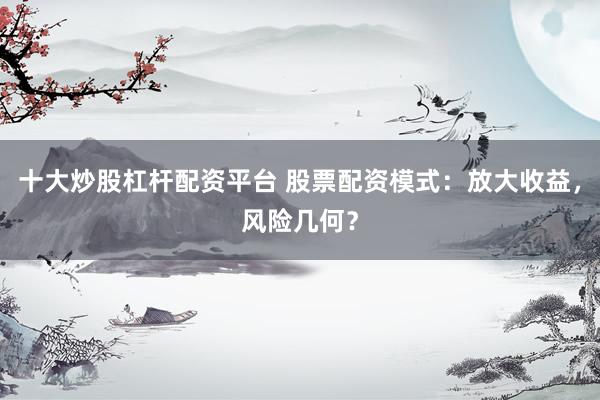 十大炒股杠杆配资平台 股票配资模式：放大收益，风险几何？