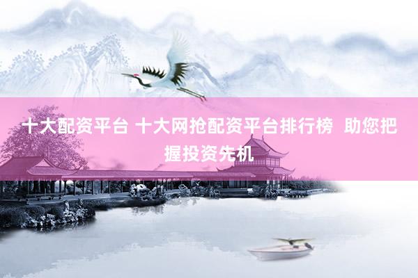 十大配资平台 十大网抢配资平台排行榜  助您把握投资先机