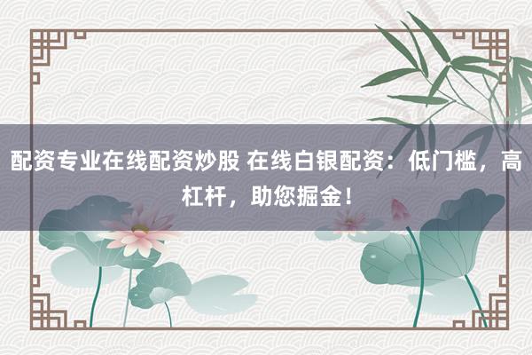 配资专业在线配资炒股 在线白银配资：低门槛，高杠杆，助您掘金！