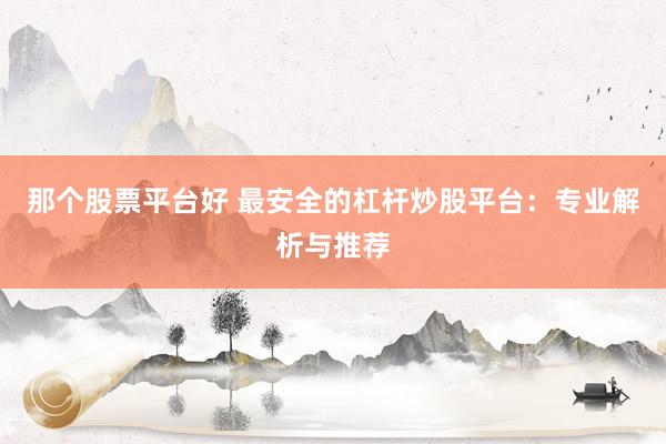 那个股票平台好 最安全的杠杆炒股平台：专业解析与推荐
