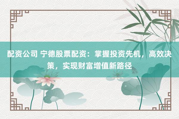 配资公司 宁德股票配资:掌握投资先机,高效决策,实现财富增值新路径